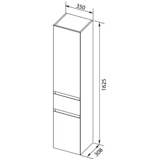 Пенал Aquanet Нью-Йорк 203956 35 см шпон орех